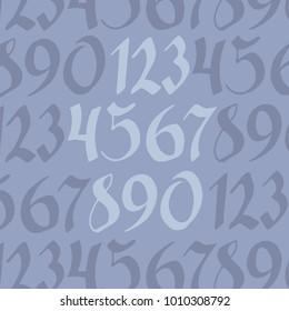 Collection of hand drawn numbers. Vector Hand Drawn Script Numbers from 0 to 9. 