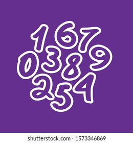 Collection of hand drawn numbers. Vector Hand Drawn Script Numbers from 0 to 9. 