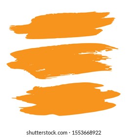 Collection Of Hand Drawn Orange Dirty Brushes. Colorful Acrylic Paint. Brush Painting. Watercolor Painting. Distress Wallpaper. Dirty Art Painting. Grunge Brushes. Grunge Graphic.