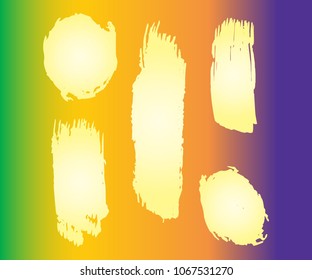 Collection of hand drawn orange grunge brushes. Vector Grunge Brushes. Dirty Artistic Design Elements. Creative Design Elements. Rainbow background. Distress Frame, Logo, Banner, Wallpaper.