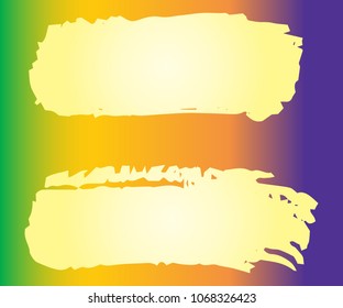 Collection of hand drawn orange grunge brushes. Vector Grunge Brushes. Dirty Artistic Design Elements. Creative Design Elements. Rainbow background. Distress Frame, Logo, Banner, Wallpaper.