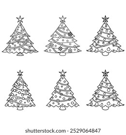 

Coleção de mão desenhada esboço árvore de Natal