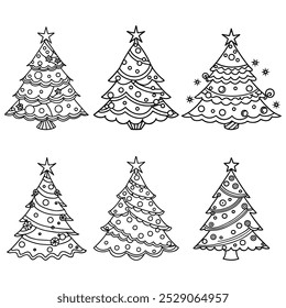 

Coleção de mão desenhada esboço árvore de Natal