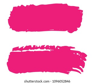 Collection of hand drawn pink grunge brushes. Vector Grunge Brushes. Dirty Artistic Design Elements. Creative Design Elements. White background. Distress Frame, Logo, Banner, Wallpaper.