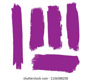 Collection of hand drawn pink grunge brushes. Vector Grunge Brushes. Dirty Artistic Design Elements. Creative Design Elements. White background. Distress Frame, Logo, Banner, Wallpaper.