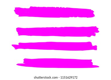 Collection of hand drawn pink grunge brushes. Vector Grunge Brushes. Dirty Artistic Design Elements. Creative Design Elements. White background. Distress Frame, Logo, Banner, Wallpaper.