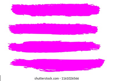 Collection of hand drawn pink grunge brushes. Vector Grunge Brushes. Dirty Artistic Design Elements. Creative Design Elements. White background. Distress Frame, Logo, Banner, Wallpaper.