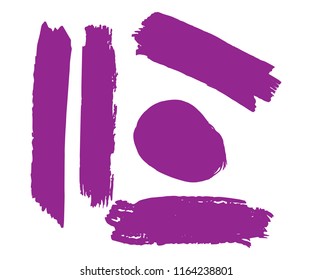 Collection of hand drawn pink grunge brushes. Vector Grunge Brushes. Dirty Artistic Design Elements. Creative Design Elements. White background. Distress Frame, Logo, Banner, Wallpaper.