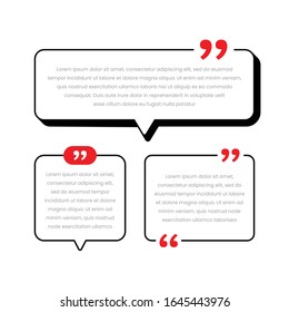 Collection of hand drawn quotation bulb. Isolated on white background with quotes mark. Premium vector