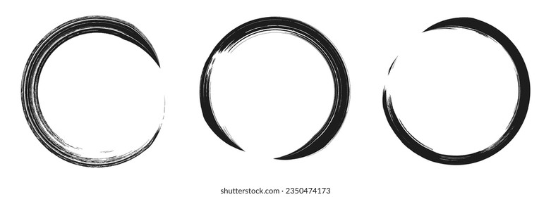 Forma redondeada dibujada a mano de la colección. Esbozo de doodles circulares con un marcador. Conjunto de marcos circulares. Ilustración vectorial en un fondo blanco aislado.