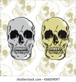 Collection Of Hand Drawn Skull