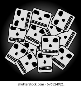 Collection Of Hand Drawn Skulls In Monochrome. Vector Skulls Illustrations