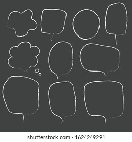 Collection of hand drawn speech bubbles and dialog balloons.
