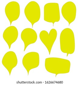 Collection of hand drawn speech bubbles and dialog balloons.
