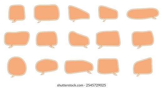 Sammlung handgezeichneter Sprechblasen. Leere Sprechblase, Chat oder Meldungsbox. Vektorgrafik.