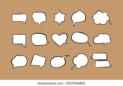Collection of Hand Drawn Speech Bubbles and Thought Bubbles
