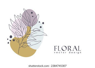 Collection of hand drawn spring flowers and plants. Monochrome vector illustrations in sketch style.