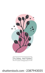 Colección de plantas y flores de primavera dibujadas a mano. Ilustraciones vectoriales monocromáticas en estilo de esbozo.	
