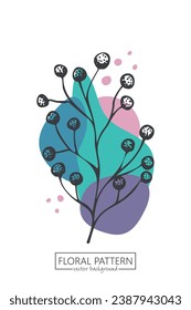 Colección de plantas y flores de primavera dibujadas a mano. Ilustraciones vectoriales monocromáticas en estilo de esbozo.	
