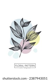 Colección de plantas y flores de primavera dibujadas a mano. Ilustraciones vectoriales monocromáticas en estilo de esbozo.	
