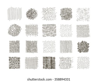 Collection Hand Drawn Textures Vector Isolated Stock Vector (Royalty ...