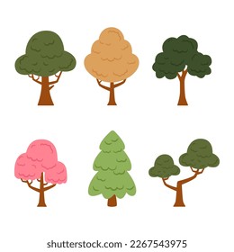 collection of hand drawn tree illustration designs