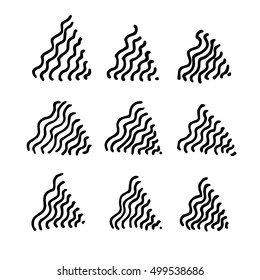 Collection of hand drawn triangles. Set of black and white geometric elements