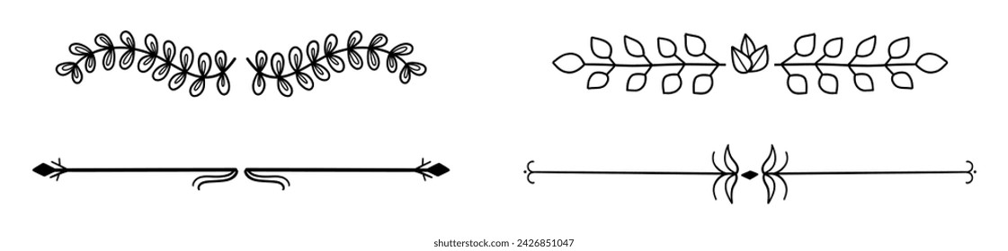 Collection hand drawn types of frame and dividers