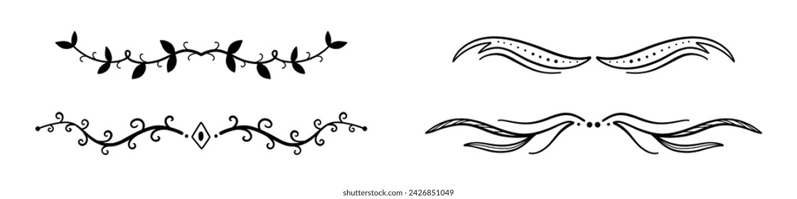 Collection hand drawn types of frame and dividers