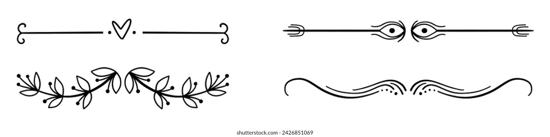 Collection hand drawn types of frame and dividers