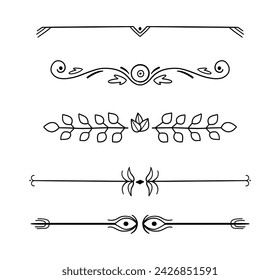 Collection hand drawn types of frame and dividers