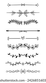 Collection hand drawn types of frame and dividers