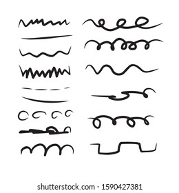 Collection Hand Drawn Underlines Brush Lines Stock Vector (Royalty Free ...