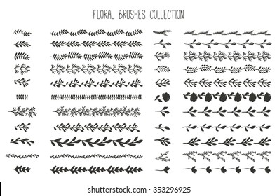 Collection of hand drawn vector brushes and decor elements.