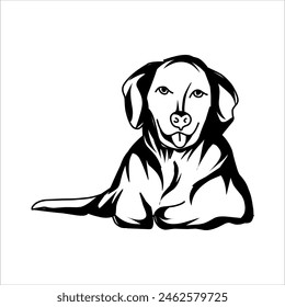 collection of hand drawn vector illustrations of cute dogs in various poses. isolated on white background. cute dog line art