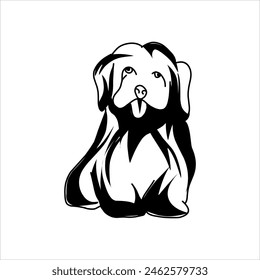 collection of hand drawn vector illustrations of cute dogs in various poses. isolated on white background. cute dog line art