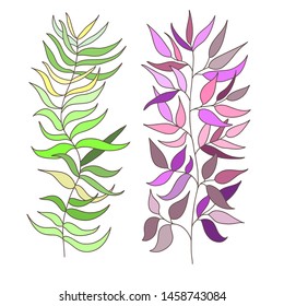 Collection of hand drawn vector leaves. Eps 10.
