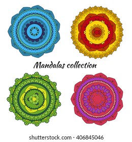 Collection of hand drawn vector mandalas