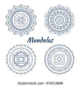 Collection of hand drawn vector mandalas