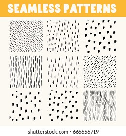 Collection of Hand Drawn vector textures. Natural seamless patterns for your greeting cards, covers, posters or everything where you may use discreetly decorative background.