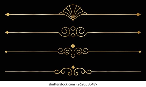Sammlung von handgezeichneten Vintage-Rahmen für Text Dekoration in Vektor in Gold. Das Design der Banner