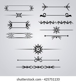 Collection of hand drawn vintage frames for text decoration in vector,  monograms for text