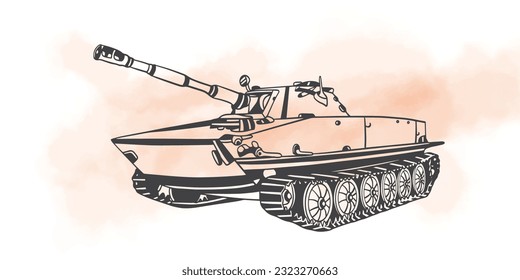 Colección de tanques de guerra dibujados a mano, ilustración vectorial en pluma grabadora vintage y estilo tinta. Viejo tanque de lucha de la Segunda Guerra Mundial. transporte vintage de dibujos de tinta dibujados a mano para impresión de arte, afiche