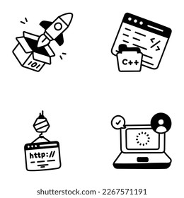 Collection of Hand Drawn Web Services Icons 

