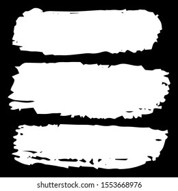 Collection Of Hand Drawn White Splash Banner. Sliver Grunge Brushes. Watercolor Painting. Distress Logo. Watercolour Grungy Paint. Grunge Brushes. Grunge Design. Batik Brush.
