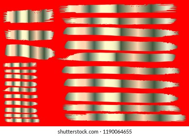 Collection of hand drawn white stripes grunge brushes. Vector Grunge Brushes. Dirty Artistic Design Elements. Creative Design Elements. Red background. Distress Frame, Logo, Banner, Wallpaper.