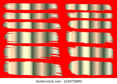 Collection of hand drawn white stripes grunge brushes. Vector Grunge Brushes. Dirty Artistic Design Elements. Creative Design Elements. Red background. Distress Frame, Logo, Banner, Wallpaper.