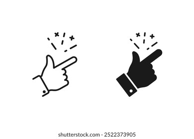 Collection of hand gesture is easy, snap your fingers. Vector isolated icon. color editable