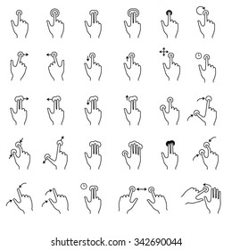 Collection of hand gesture icons