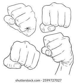 Collection of hand gesture illustration vector